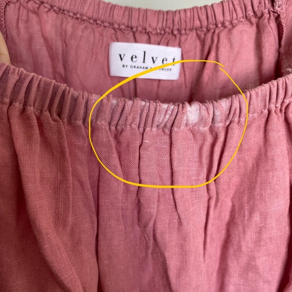 $248 New Pink Velvet by Graham & Spencer “Irina” Linen Dress Sz Small - Picture 9 of 11